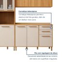 Ver imagem 5 de Cozinha Completa Modulada 3 Peças 9 Portas 2 Gavetas Salvador Bege/Cinamomo/Off White