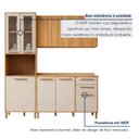 Ver imagem 6 de Cozinha Completa Modulada 3 Peças 9 Portas 2 Gavetas Salvador Bege/Cinamomo/Off White