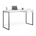 Ver imagem 2 de Mesa Home Office Escrivaninha Industriale 1,36 Branco com Gaveteiro