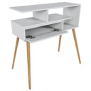 Ver imagem 4 de Aparador Buffet com Porta e Nichos para Sala Pés Palito Retro Branco