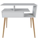 Ver imagem 2 de Aparador Buffet com Porta e Nichos para Sala Pés Palito Retro Branco