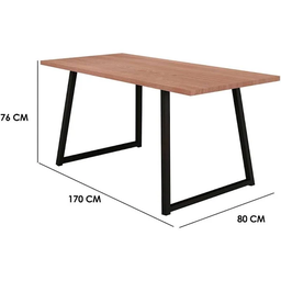 Conjunto Mesa Atlanta 1,70x0,80 - 6 Cadeiras Olimpia Preto Fosco com Assento Marrom - 5