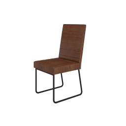 Conjunto Mesa Atlanta 1,70x0,80 - 6 Cadeiras Olimpia Preto Fosco com Assento Marrom - 4