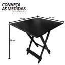 Ver imagem 2 de Jogo de Mesa Dobrável 70x70 4 Cadeiras Bar Restaurante Preto