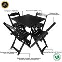 Ver imagem 4 de Jogo de Mesa Dobrável 70x70 4 Cadeiras Bar Restaurante Preto