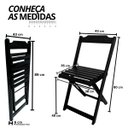 Ver imagem 3 de Jogo de Mesa Dobrável 70x70 4 Cadeiras Bar Restaurante Preto