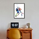 Ver imagem 2 de Quadro Aquarela Casal de Mergulhadores 33x24cm:madeira Branca