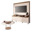 Ver imagem 1 de Estante Home Theater Quantum Off White Castanho e Mesa de Centro Sky com Tampo de Vidro Castanho- Hb