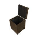 Ver imagem 2 de Puff Baú Estofado em Suede Amassado 1 Lugar Quadrado - Marrom