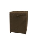 Ver imagem 1 de Puff Baú Estofado em Suede Amassado 1 Lugar Quadrado - Marrom