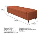 Ver imagem 3 de Kit Cabeceira e Calçadeira Baú Casal Everest P02 140cm Suede - Doce Sonho Móveis Terracota