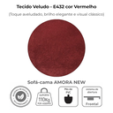 Ver imagem 6 de Sofa Cama 2 Lugares 138 Cm Amora New Veludo E432 Vermelho Milani Store