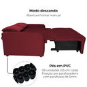 Ver imagem 7 de Sofa Cama 2 Lugares 138 Cm Amora New Veludo E432 Vermelho Milani Store