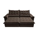 Ver imagem 5 de Sofá Retrátil e Reclinável 2,35m Cama inBox Big Fresh com SoftGel D40 Velupluma Café