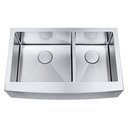 Ver imagem 2 de Cuba Dupla Farm House Estilo Fazenda ou Avental aço inox 1mm escovado SA205 83,5x52,7x22,9cm