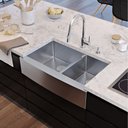 Ver imagem 5 de Cuba Dupla Farm House Estilo Fazenda ou Avental aço inox 1mm escovado SA205 83,5x52,7x22,9cm