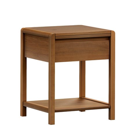 Mesa de Cabeceira em Madeira Maciça 1 Gaveta Modena Marrom