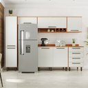 Ver imagem 2 de Armário de Cozinha Completa 7 Portas 4 Gavetas Grécia Madeirado/off White