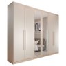 Guarda-roupa Casal Madalena 6 Portas 4 Gavetas 100% Mdf com Espelho Off White - Pm - 3