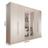 Guarda-roupa Casal Madalena 6 Portas 4 Gavetas 100% Mdf com Espelho Off White - Pm - 4