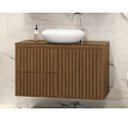 Ver imagem 2 de Balcão Gabinete De MDF P Banheiro Ripado 80 Novo