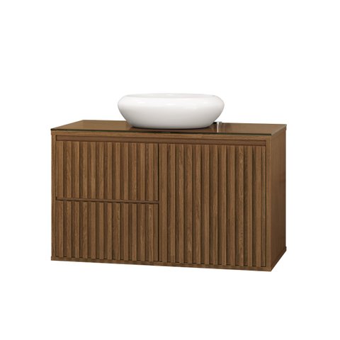 Balcão Gabinete De MDF P Banheiro Ripado 80 Novo
