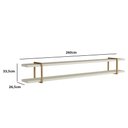 Ver imagem 3 de Prateleira Multiuso 260cm com Suporte em Metal 100% Mdf Cor:luna com Dourado