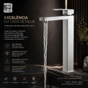 Ver mais imagens de Torneira Lavabo Alta Luxo Viena Monocomando Níquel Escovado