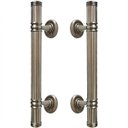 Ver imagem 1 de Puxador Duplo Colonial Rústico Porta Pivotante Madeira Apollo Bronze Antigo 300mm