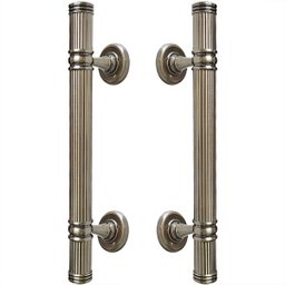 Puxador Duplo Colonial Rústico Porta Pivotante Madeira Apollo Bronze Antigo 300mm - 1