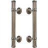 Puxador Duplo Colonial Rústico Porta Pivotante Madeira Apollo Bronze Antigo 300mm - 1