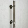 Puxador Duplo Colonial Rústico Porta Pivotante Madeira Apollo Bronze Antigo 300mm - 3