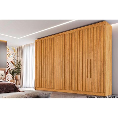 Guarda Roupa Casal Potente C/6 Gavetas e 6 Portas Ripadas Peroba - Europa