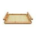 Ver imagem 1 de Bandeja em Bambu Retangular Palhinha C/ Alça 25 Cm - Mimo Style