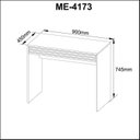 Ver imagem 4 de Escrivaninha Mesa Escritório com Ripado ME4173 1 Gaveta 90cm Espresso Móveis Branco