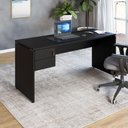 Ver imagem 1 de Mesa Escritório 160cm X 70cm Pé Painel Gaveteiro 2 Gav. F5 Cor:preto