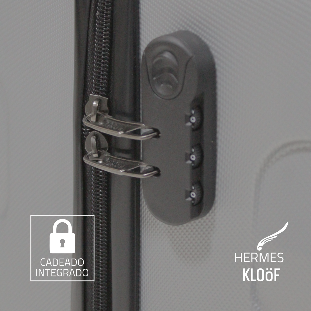 Kit Mala de Viagem Hermes 3 Peças 10kg 23kg e 32kg - Cinza Escuro - 4