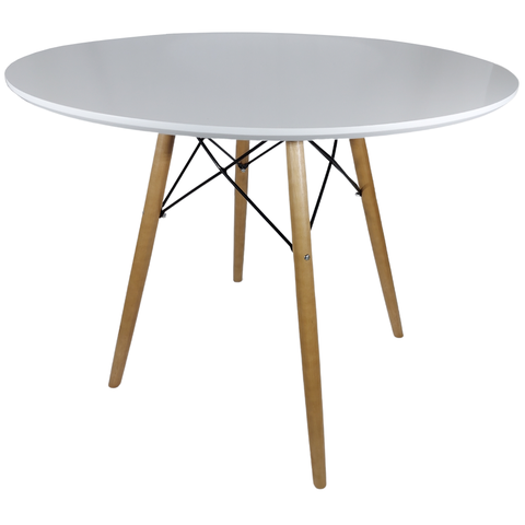 Mesa Jantar Redonda Eiffel 80cm Branco MDF Charles Eames