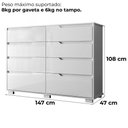 Ver imagem 3 de Comoda Georgia 8 Gavetas 147 Cm Branco Moval