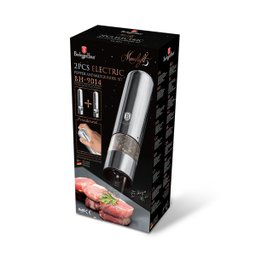 Jogo 2 Moedor Elétrico Pimenta a Pilha Luz Led Sal Pimenta Triturador Moinho Cozinha Berlinger Haus - 5