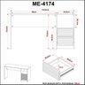 Escrivaninha com Ripado 135,8 cm 2 Gavetas 1 Nicho ME4174 Espresso Móveis - 8