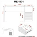 Ver mais imagens de Escrivaninha Mesa Escritório com Ripado ME4174 2 Gavetas 1 Nicho 135,8cm Espresso Móveis Branco