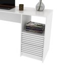 Ver imagem 4 de Escrivaninha Mesa Escritório com Ripado ME4174 2 Gavetas 1 Nicho 135,8cm Espresso Móveis Branco