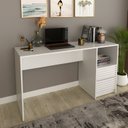 Ver imagem 1 de Escrivaninha Mesa Escritório com Ripado 135,8 cm 2 Gavetas 1 Nicho ME4174 Espresso Móveis