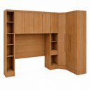 Ver imagem 2 de Guarda Roupa Modulado Safira Essencial Una 8 Portas 4 Gavetas MDF Cumaru