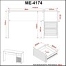 Escrivaninha com Ripado 135,8 cm 2 Gavetas 1 Nicho ME4174 Espresso Móveis - 8