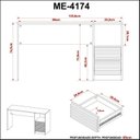 Ver mais imagens de Escrivaninha Mesa Escritório com Ripado ME4174 2 Gavetas 1 Nicho 135,8cm Espresso Móveis Marrom