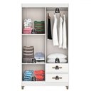 Ver imagem 3 de Guarda-roupa Solteiro Dória 4 Portas 2 Gavetas Branco - Pnr Móveis