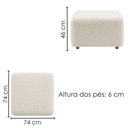 Ver imagem 3 de Kit 2 Puff Modular Block 74x74 cm Pes Madeira Boucle Tce 1010 Moll