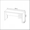 Ver imagem 6 de Conjunto 3 Peças com Escrivaninha 3 Gavetas, Estante e Armário Multiuso Baixo 2 Portas